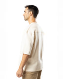 TechDrape Oversized Tee - Stone Cream