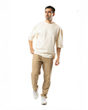 TechDrape Oversized Tee - Stone Cream